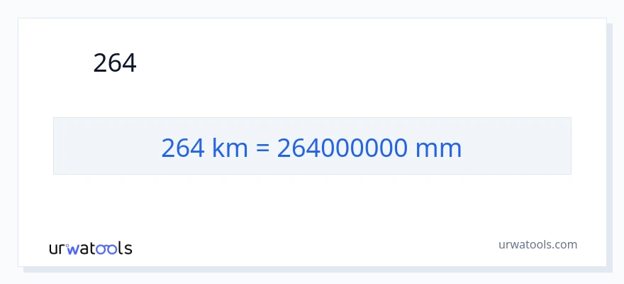 264 কিলোমিটার থেকে মিলিমিটার রূপান্তর