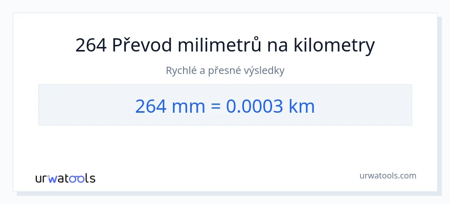 Konverze z milimetry na kilometry: 264