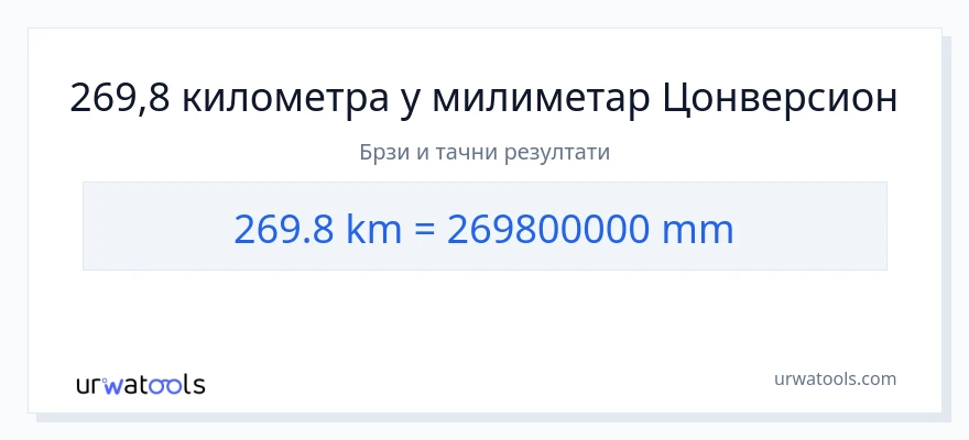 Конверзија од километри до милиметри: 1}