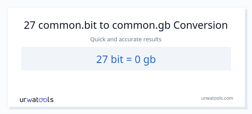 27 Bits patungong Gigabytes na conversion