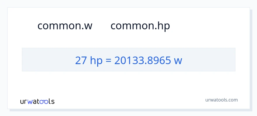 تبدیل 27 اسب بخار به وات