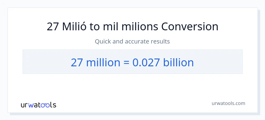 Conversió de 27 milions a milers de milions