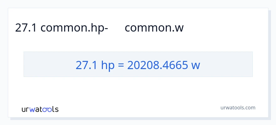 27.1 ձիաուժ-ից վատտ փոխակերպում