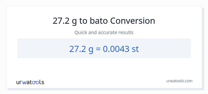 27.2 Gramo patungong Mga bato na conversion