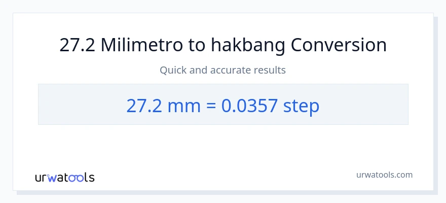 27.2 milimetro patungong mga hakbang na conversion