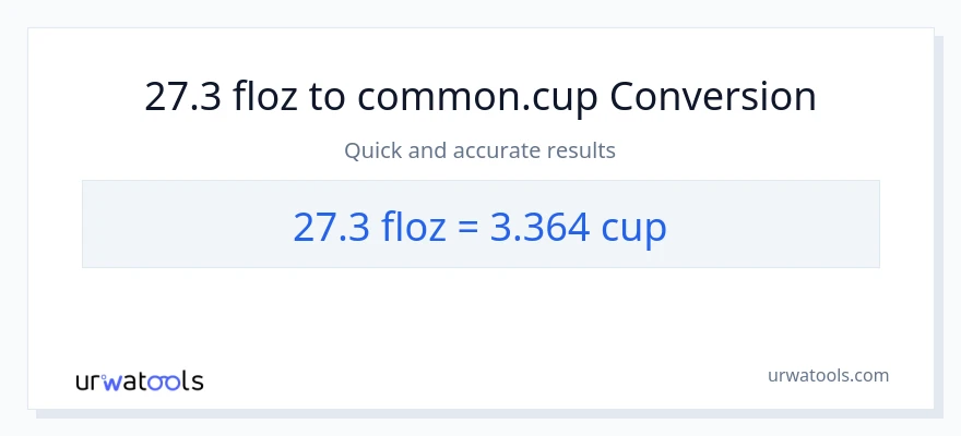 Conversió de 27.3 unces fluides a tasses