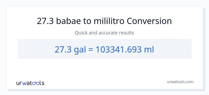 27.3 Mga galon patungong mga mililitro na conversion