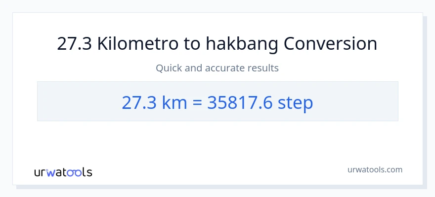 27.3 Kilometro patungong mga hakbang na conversion