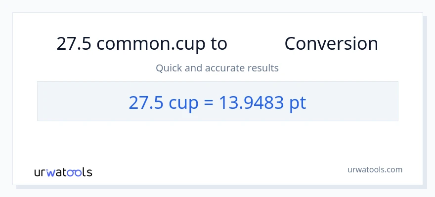 تبدیل 27.5 فنجان‌ها به Pints