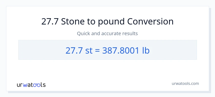 27.7 Stones to Lbs conversion