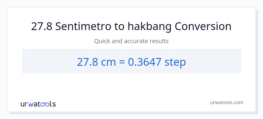 27.8 Mga Sentimetro patungong mga hakbang na conversion