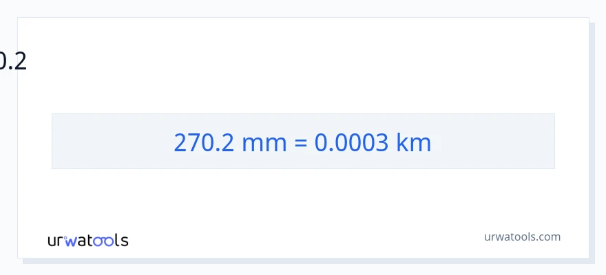 270.2 மில்லிமீட்டர்கள் இலிருந்து கிலோமீட்டர்கள் வரை மாற்றம்
