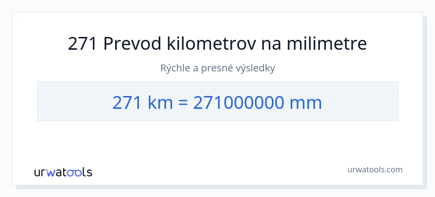 Konverzia z kilometre na milimetre: 271