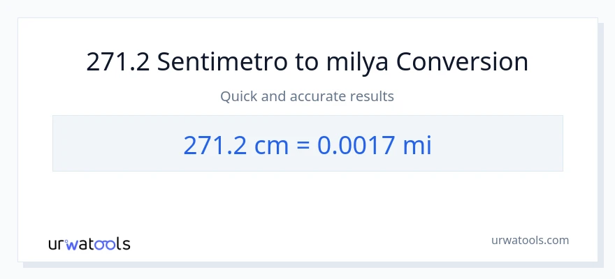 271.2 Mga Sentimetro patungong milya na conversion
