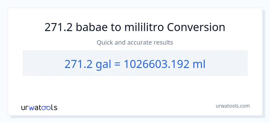 271.2 Mga galon patungong mga mililitro na conversion
