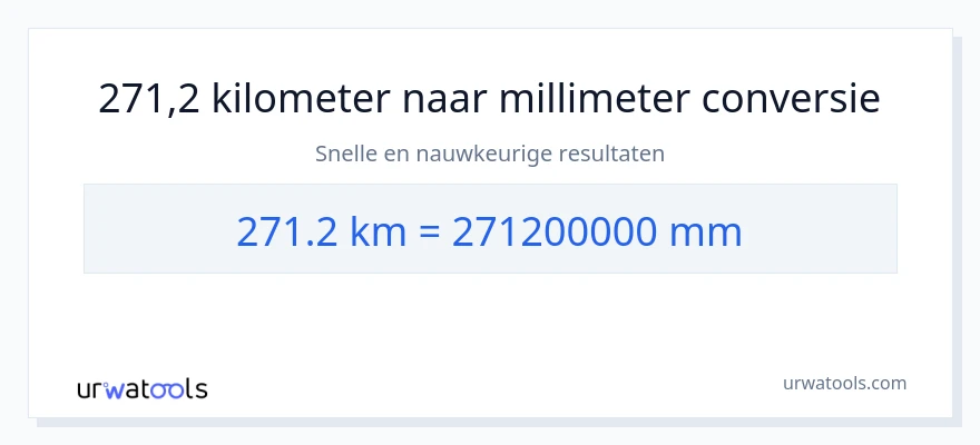 271.2 kilometers naar millimeters conversie