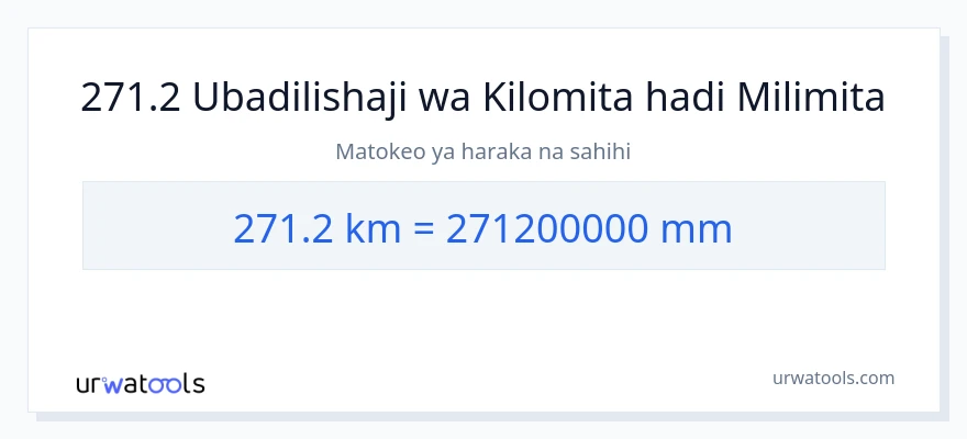 Ubadilishaji wa 271.2 kilomita hadi milimita