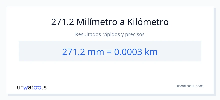 Conversión de 271.2 milímetros a kilómetros