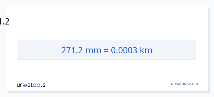 271.2 மில்லிமீட்டர்கள் இலிருந்து கிலோமீட்டர்கள் வரை மாற்றம்