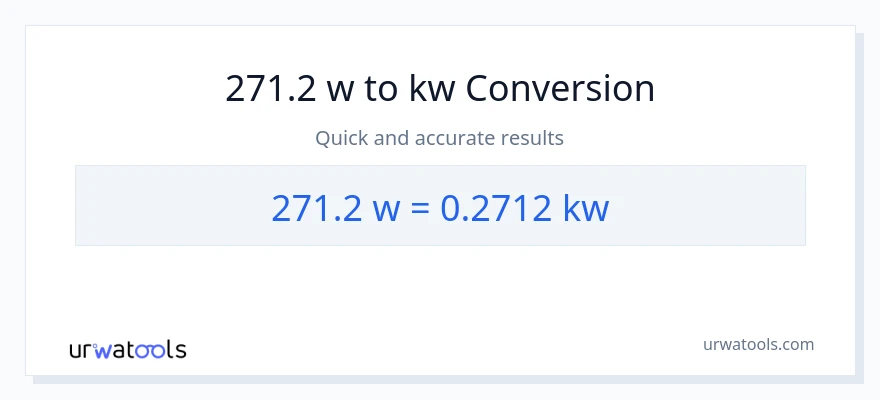 271.2 watts patungong kilowatts na conversion