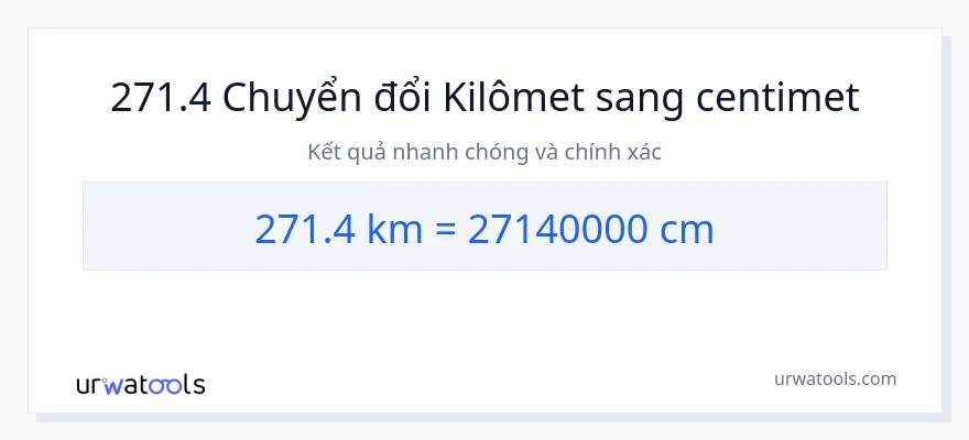 Chuyển đổi 271.4 kilômét sang Centimet