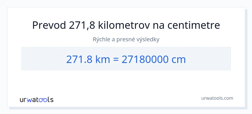 Konverzia z kilometre na Centimetre: 271.8