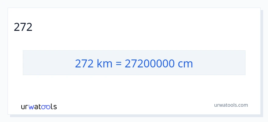 272 ಕಿಲೋಮೀಟರ್‌ಗಳು ರಿಂದ ಸೆಂಟಿಮೀಟರ್‌ಗಳು ಪರಿವರ್ತನೆ