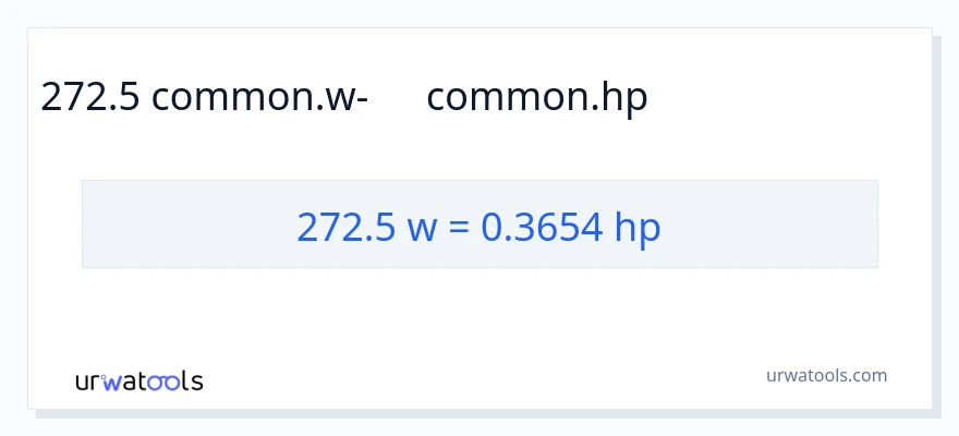 272.5 վատտ-ից ձիաուժ փոխակերպում