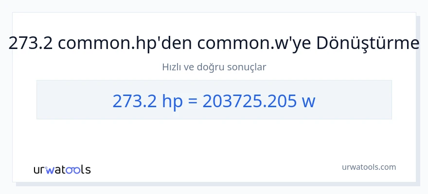 273.2 beygir gücü'den watt'e dönüşüm