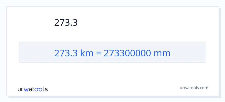 273.3 કિલોમીટર થી મિલીમીટર રૂપાંતર
