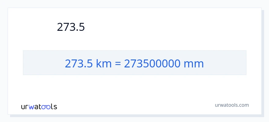 273.5 કિલોમીટર થી મિલીમીટર રૂપાંતર