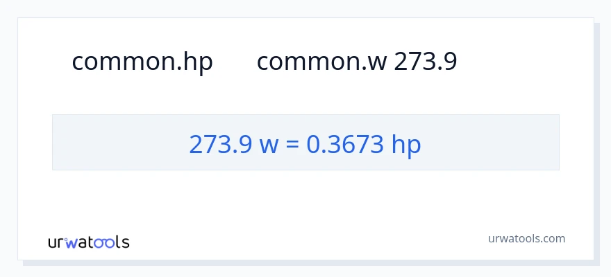 تبدیل 273.9 وات به اسب بخار
