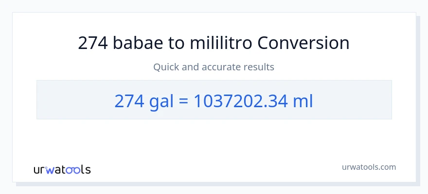 274 Mga galon patungong mga mililitro na conversion