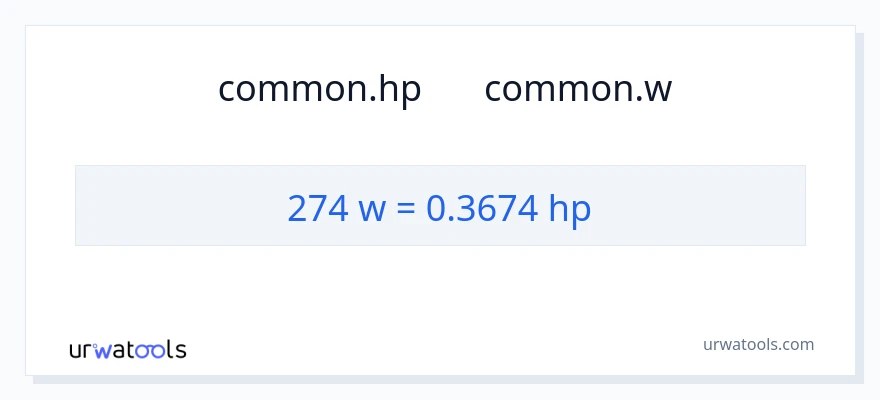 تبدیل 274 وات به اسب بخار
