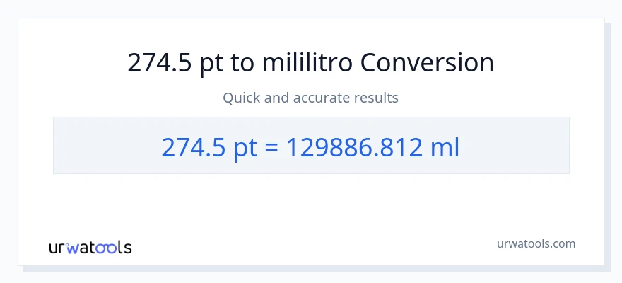 274.5 Pints patungong mga mililitro na conversion
