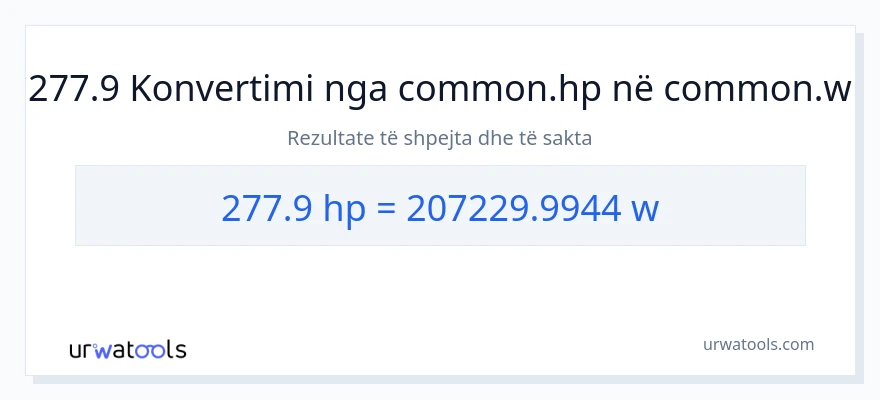 Konvertimi 277.9 kuajfuqi në vat
