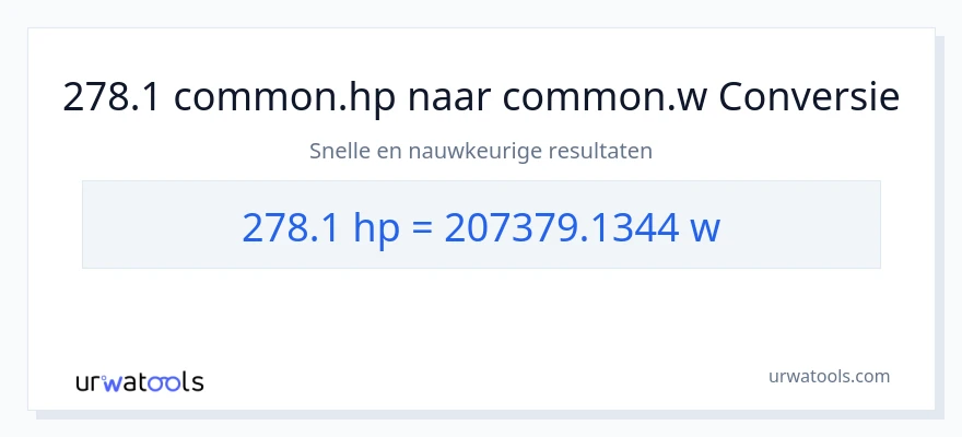 278.1 paardenkracht naar watt conversie