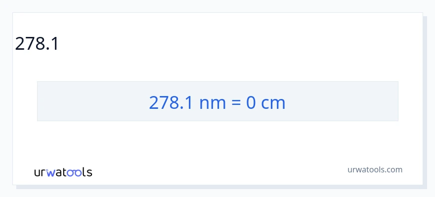 278.1 նանոմետրեր-ից Սանտիմետրեր փոխակերպում