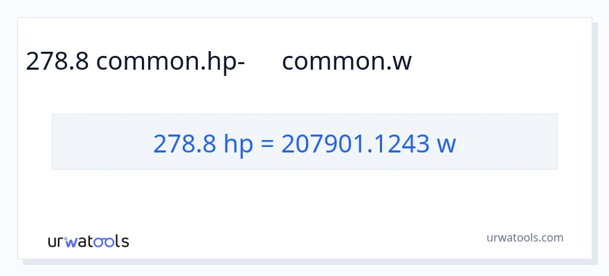 278.8 ձիաուժ-ից վատտ փոխակերպում