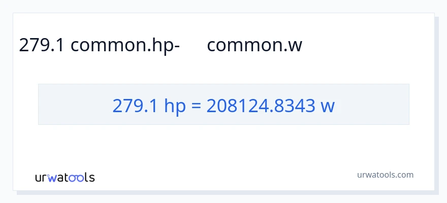 279.1 ձիաուժ-ից վատտ փոխակերպում