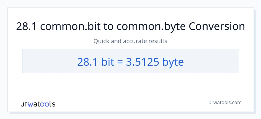 28.1 Bits patungong Bytes na conversion