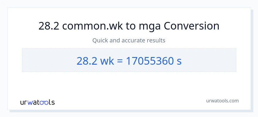 28.2 Mga Linggo patungong Segundo na conversion