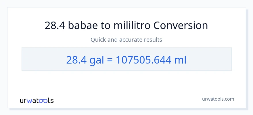 28.4 Mga galon patungong mga mililitro na conversion