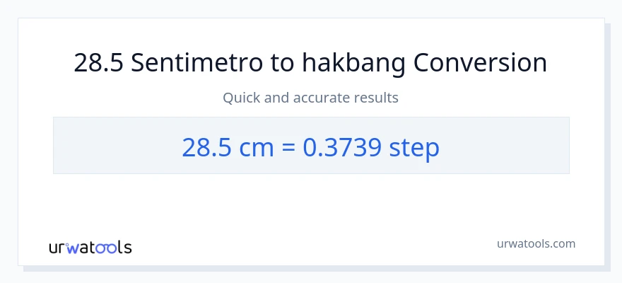 28.5 Mga Sentimetro patungong mga hakbang na conversion