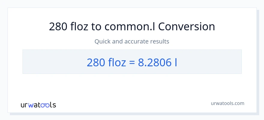 280 mga onsa ng likido patungong Liters na conversion