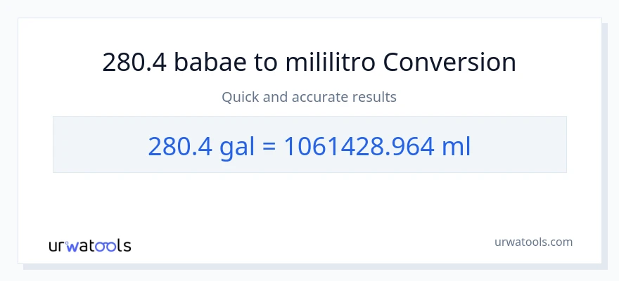 280.4 Mga galon patungong mga mililitro na conversion