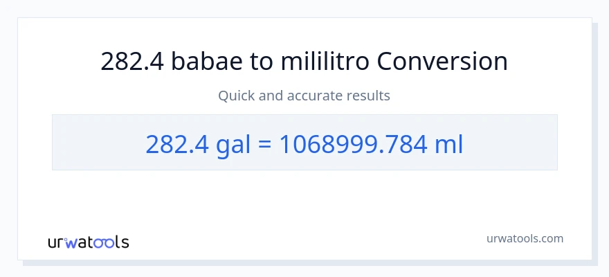 282.4 Mga galon patungong mga mililitro na conversion