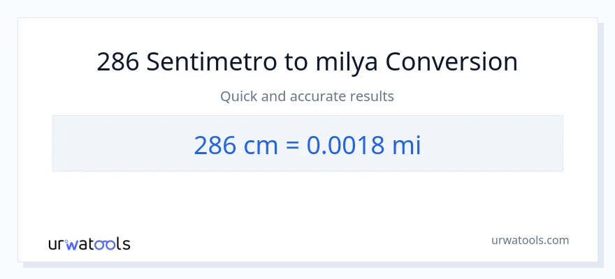 286 Mga Sentimetro patungong milya na conversion