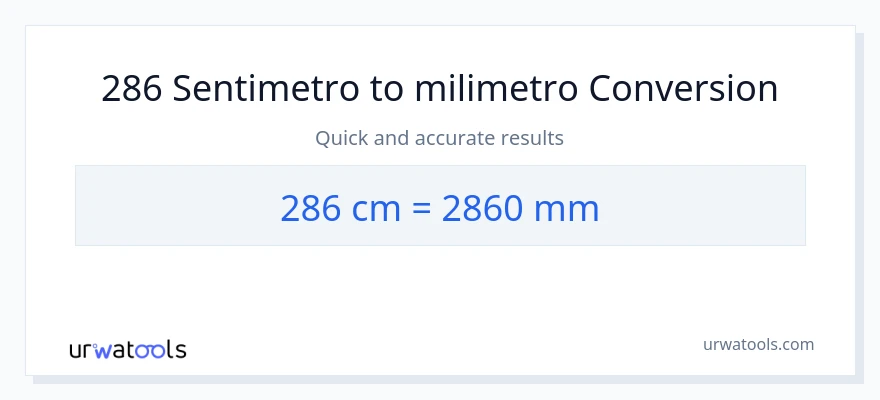 286 Mga Sentimetro patungong milimetro na conversion