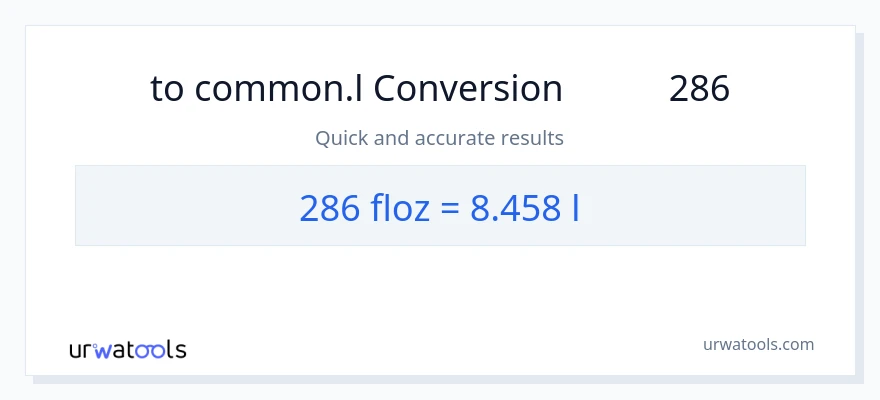 تبدیل 286 اونس مایع به Liters